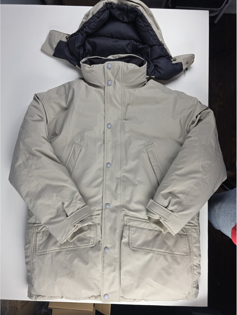 Eddie Bauer Jacket Mens M/L Goose Down Hooded Puffer Goretex Coat USA VTG Heavy